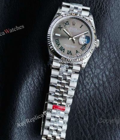 VS Factory Rolex Datejust 36mm 3235 Movement Green Romans Markers SS jubilee Band Watch